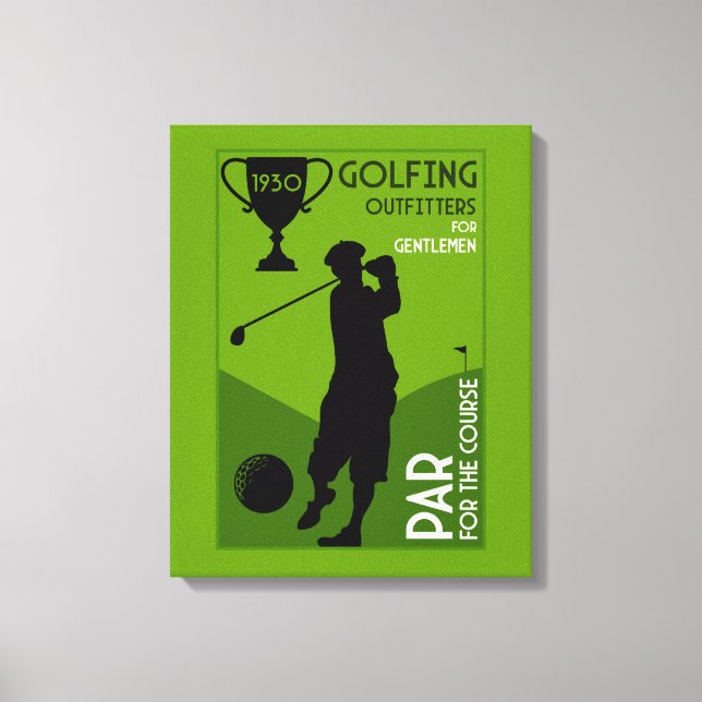 Einzigartiges Vintages Golfgeschenk Leinwanddruck (Vorderseite)