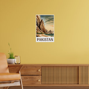 Einzigartiges Vintages Pakistan Illustrations-Post Poster