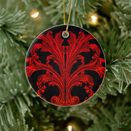 Einzigartiges Vintages Swirl Ombre Rotes Design Keramikornament