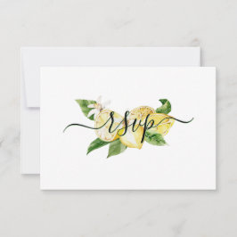 Einzigartiges Watercolor Lemon Tropical Wedding RS RSVP Karte