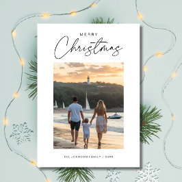 Einzigartiges Weihnachtsfamilien-Foto Nautical Bea Feiertagskarte