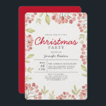 Einzigartiges Winter Berries Grün Weihnachtsfest P Einladung<br><div class="desc">Die elegante Weihnachtsbauweise mit handgemalten Rahmen aus Winterbeeren und Grünpflanzen auf einem leicht strukturierten Hintergrund, kombiniert mit klassischer und kalligrafischer Typografie, um Ihre Veranstaltungsinformationen anzuzeigen, personalisieren Sie mit den vorgegebenen Vorlagenfeldern (100% des Textes ist anpassbar). Wenn Sie Hilfe oder weitere passende Stücke benötigen, kontaktieren Sie mich bitte (Maria) über den...</div>