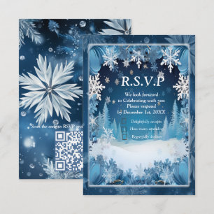 Einzigartiges Winterdesign für Snowflake RSVP Karte