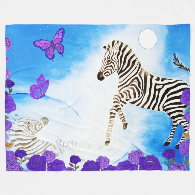 Einzigartiges Zebra Fleecedecke (Vorderseite (Horizontal))