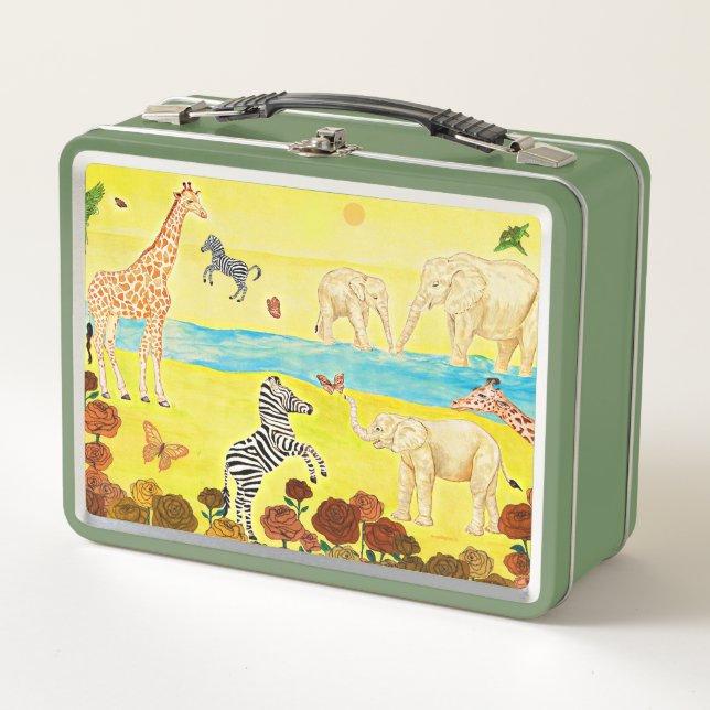 Einzigartiges Zebra Metall Brotdose (Vorderseite)