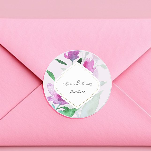 Einzigartigkeit der Blume der Wasserfarben von Lil Runder Aufkleber (Von Creator hochgeladen)