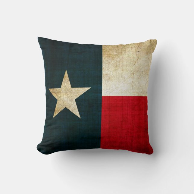 Einzige Stern-Flagge von Texas-Schmutz-rustikalem Kissen (Vorderseite)
