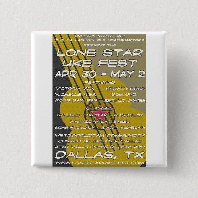 Einzige Stern Uke Fest-Plakat-Kunst Button (Vorderseite)