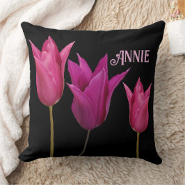 Einziger Name Annie hübsch rosa tulips floral Kissen