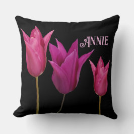 Einziger Name Annie hübsch rosa tulips floral Kissen