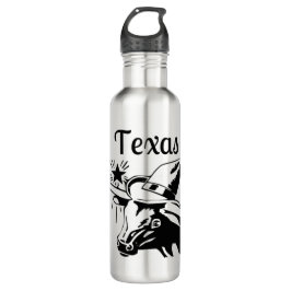 Einziger Stern Longhorn Texas Edelstahlflasche
