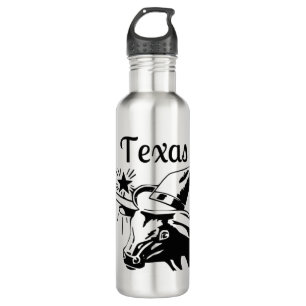 Einziger Stern Longhorn Texas Edelstahlflasche