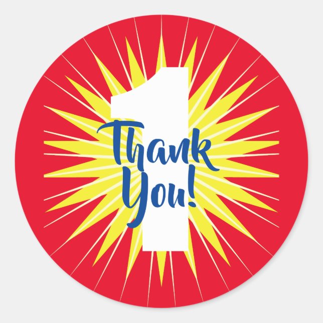 Einziger Superheld 1. Geburtstag Party Kid's Runder Aufkleber (Vorderseite)