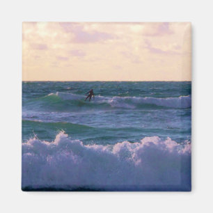 Einziger Surfer an Fistral Strand Newquay Cornwall Magnet
