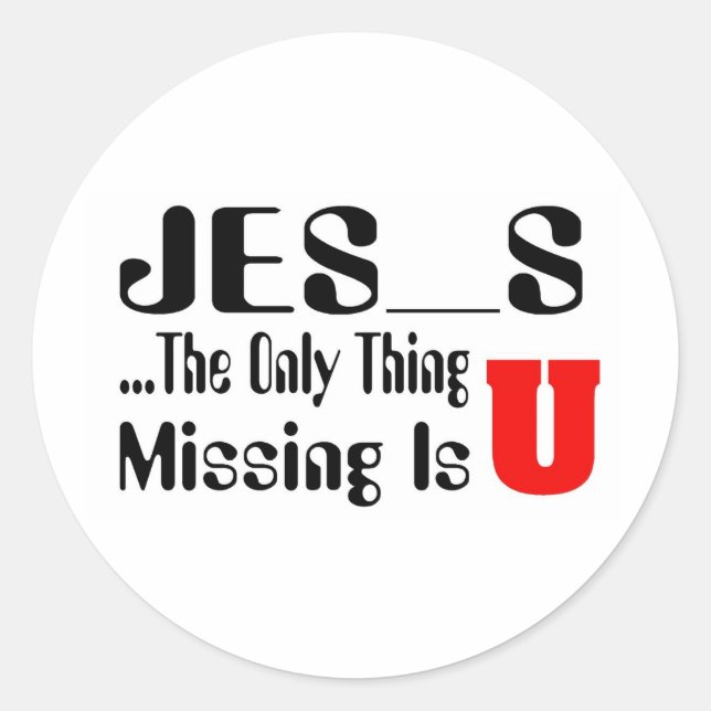 Einziger Vermisster Christlicher Aufkleber (Vorderseite)