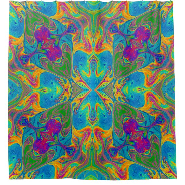 Einzigfarbiger Nebel Abstrakt Duschvorhang (Vorderseite)