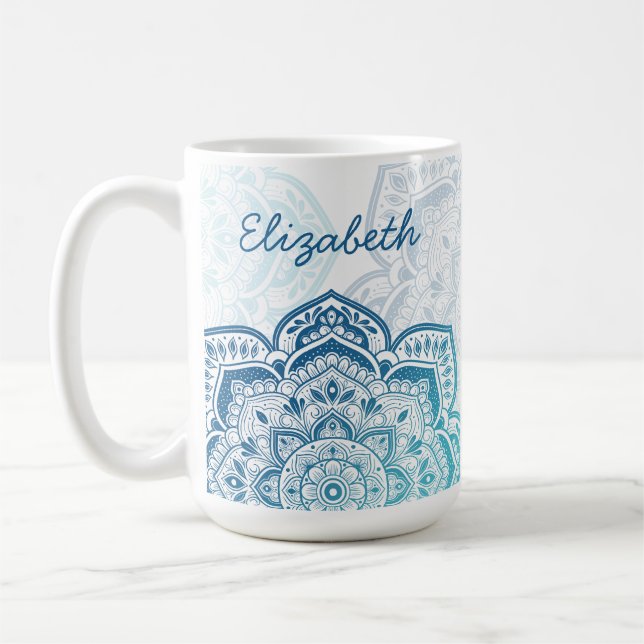 Eira Mandala 15 oz. Personalized Mug Kaffeetasse (Links)
