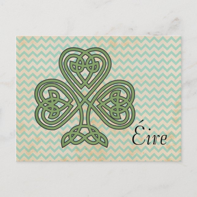 Éire Celtic Kleeblatt Postkarte (Vorderseite)