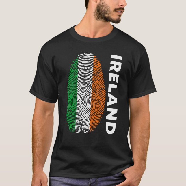 Eire Fingerprint St Patrick's Day Irish Flag Irela T-Shirt (Vorderseite)