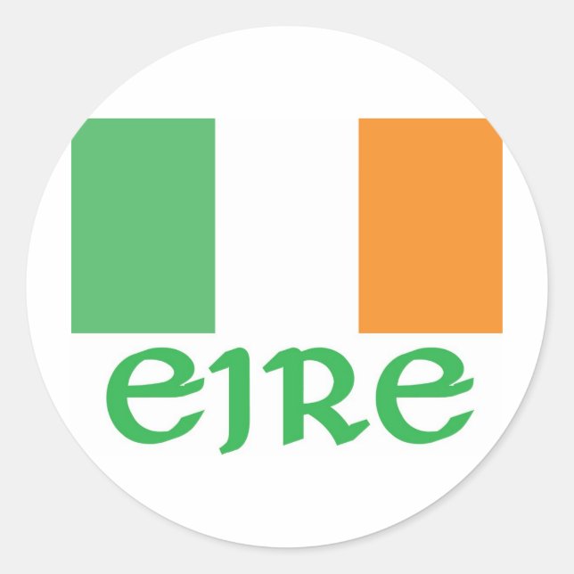 EIRE irische Flagge Runder Aufkleber (Vorderseite)