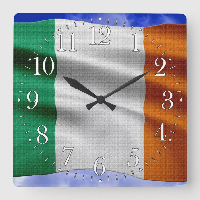 EIRE- - IRLAND-Flaggen-stolze patriotische Wanduhr (Vorderseite)