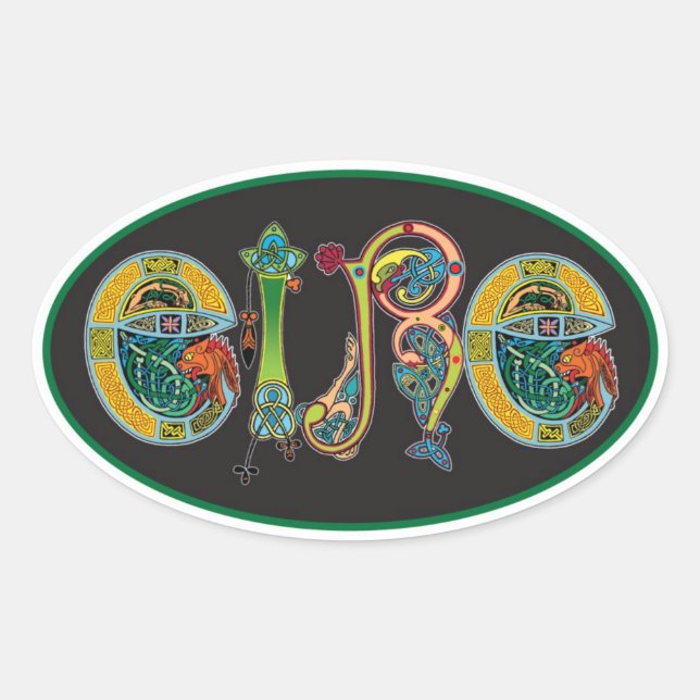 Eire Oval Euro Sticker (Vorderseite)