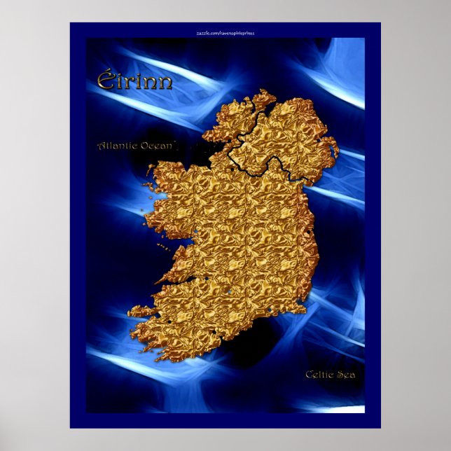 Éirinn Map of Ireland Art Poster (Vorne)