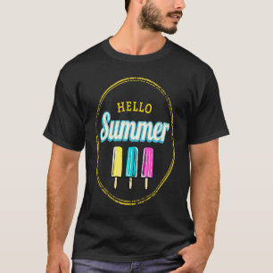 Eis am Stiel Hallo Sommer Vintage Eiscreme Retro T-Shirt