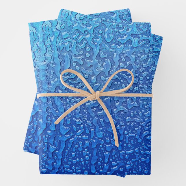 Eis auf blauem Metall Geschenkpapier Set (Beispiel)