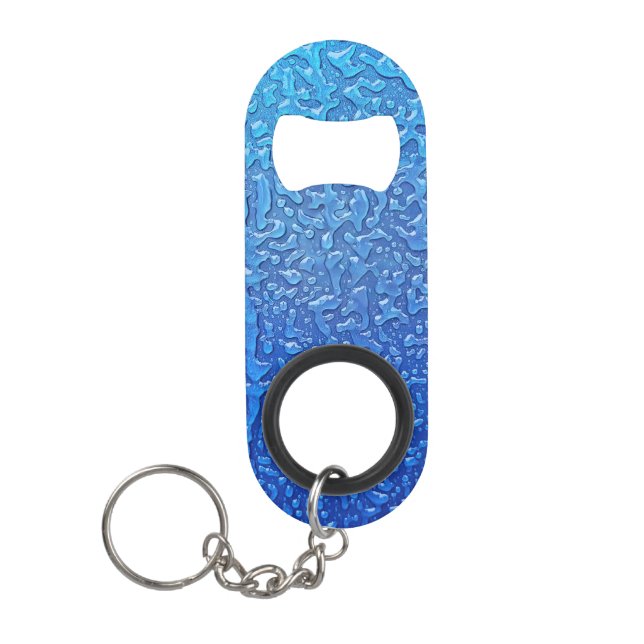 Eis auf blauem Metall Mini Flaschenöffner (Vorderseite)