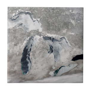 Eis auf den Großen Seen, Staaten. Fliese