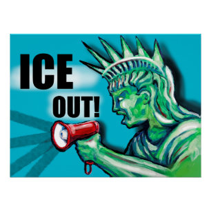 EIS AUS, protestiere Statue der Freiheit Poster