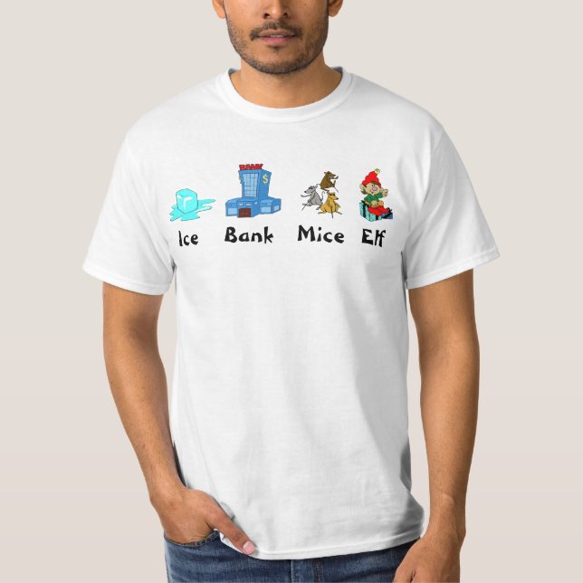 Eis, Bank, Mäuse, Elf T-Shirt (Vorderseite)