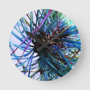 Eis-Blau-Affe-Puzzlespiel-Baum im Winter Runde Wanduhr