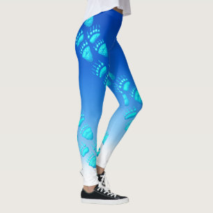 Eis-Blau-Bärn-Tatzen - Leggings