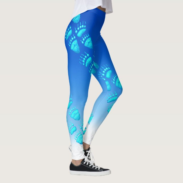 Eis-Blau-Bärn-Tatzen - Leggings (Rechts)