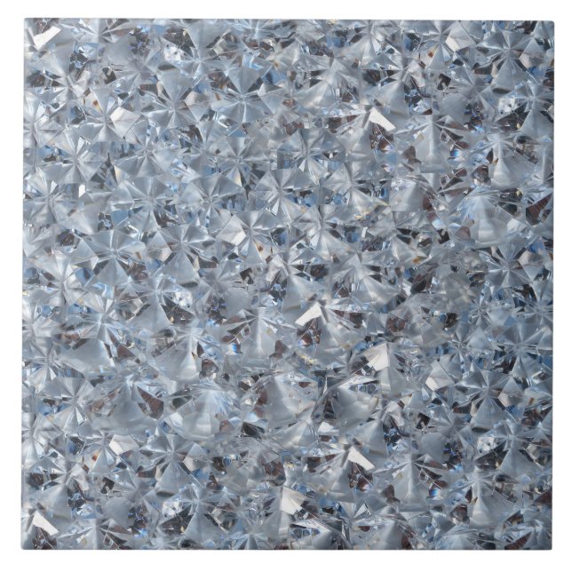 Eis-Blau-Diamant-Kristalle Bling Fliese (Vorderseite)