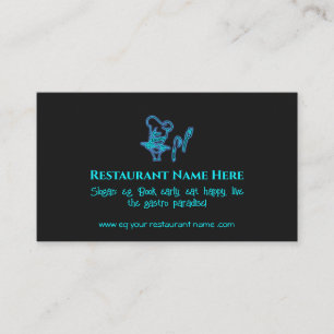 Eis-blue Fine-Restaurant Logo Visitenkarte