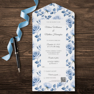Eis Blue Rose QR Code All in one Wedite Invite Einladung