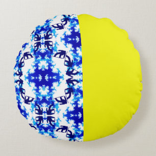 Eis Blue Snowboarder Sky Yellow Snowboarder Sport Rundes Kissen
