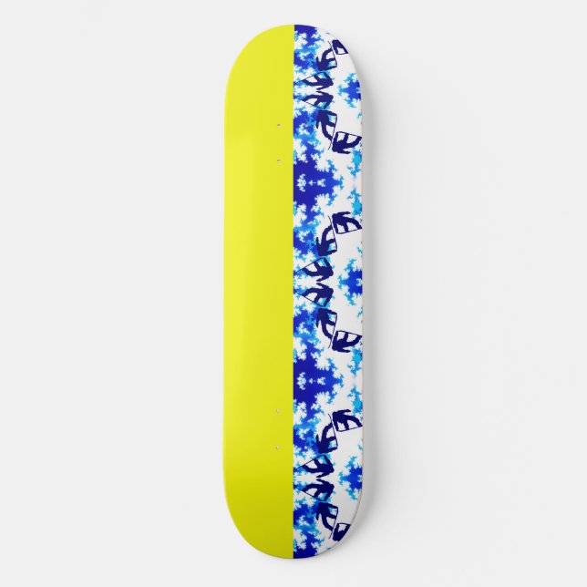 Eis Blue Snowboarder Sky Yellow Snowboarder Sport Skateboard (Vorderseite)