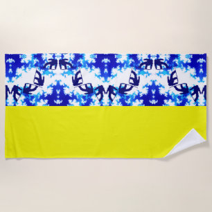 Eis Blue Snowboarder Sky Yellow Snowboarder Sport Strandtuch
