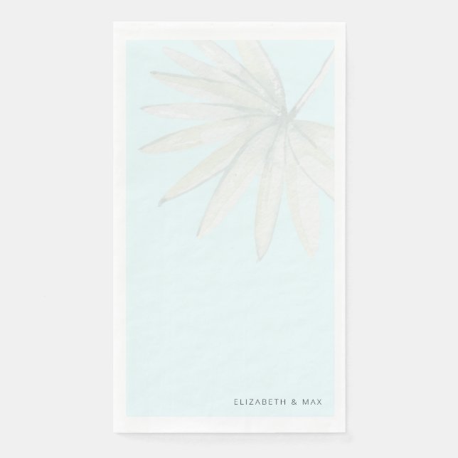 Eis Blue Tropical Couple Names Wedding Serviette (Vorderseite)