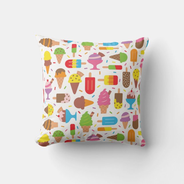 Eis Cream and Ice Lolly Pattern Girls Room Decke Kissen (Vorderseite)