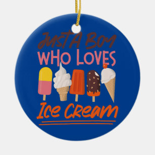 Eis Cream Boy Cone Popsicle Nur ein Junge, der Lie Keramik Ornament