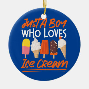 Eis Cream Boy Cone Popsicle Nur ein Junge, der Lie Keramik Ornament