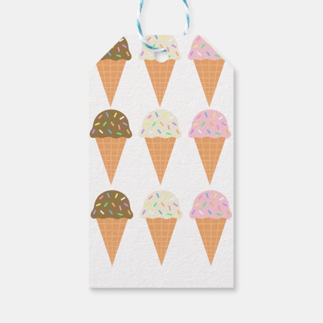 Eis Cream Cones Gift Tags Geschenkanhänger (Rückseite)