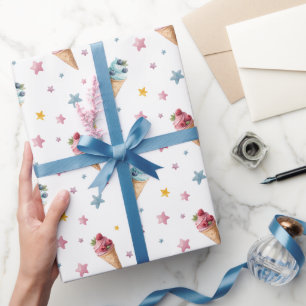 Eis Cream Cones Twins Junge und Mädchen Geburtstag Geschenkpapier