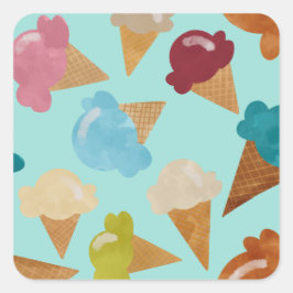 Eis Cream Conneys für Tagesdeckenaufkleber Quadratischer Aufkleber