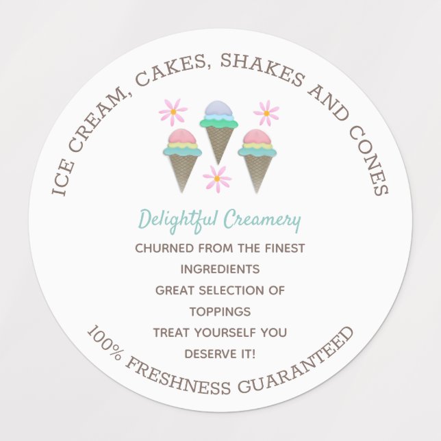 Eis Cream Food Labels Etiketten (Design 1)